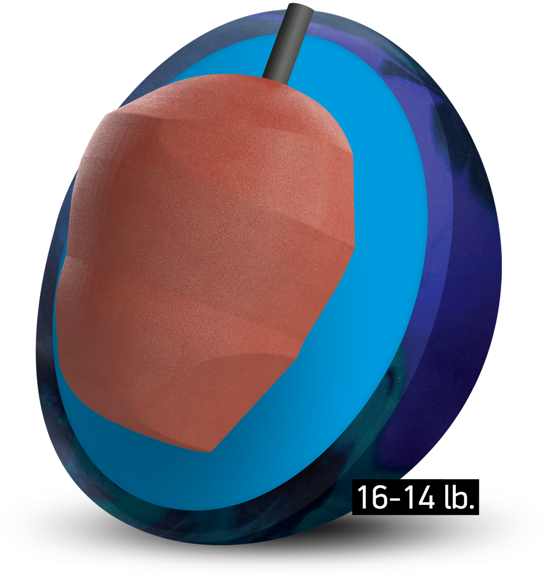 The Explosion core for sixteen to fourteen pound bowling balls.