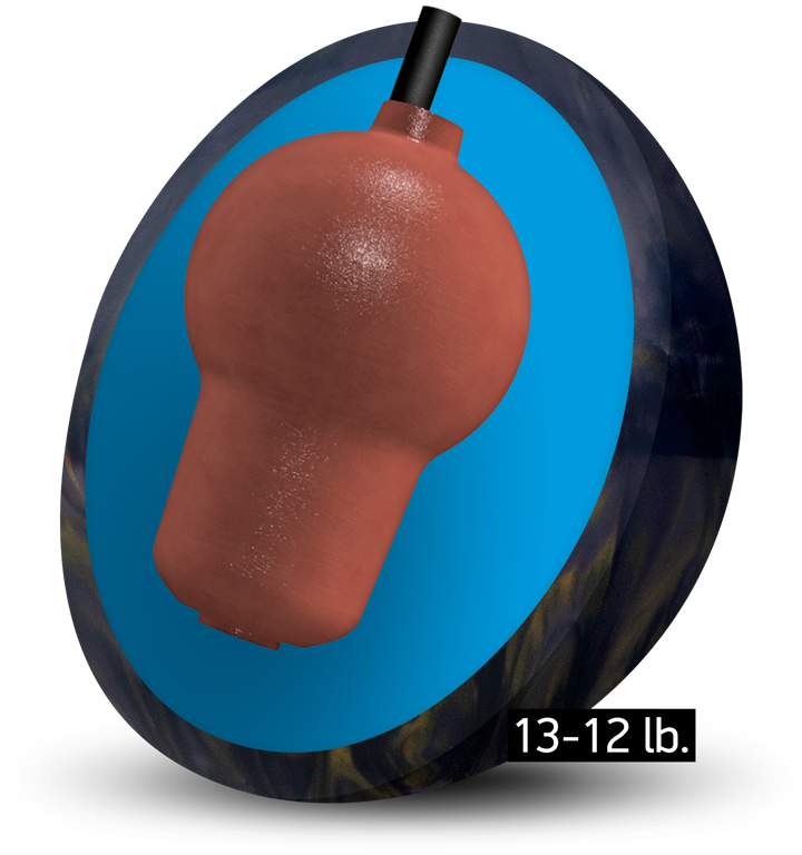 The Messenger Powercor Pearl core for thirteen to twelve pound bowling balls.
