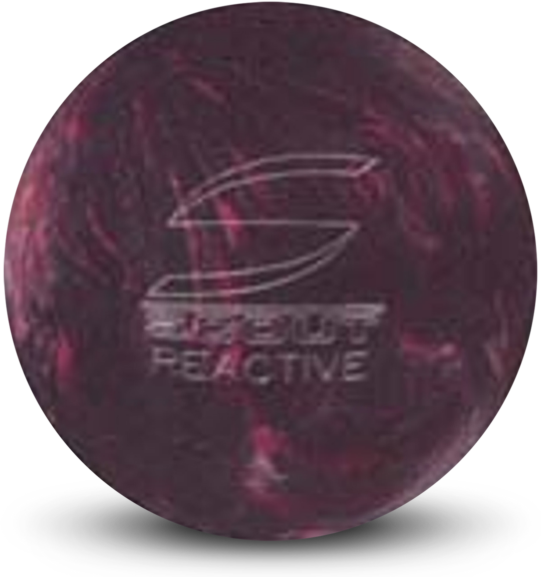 A black and red colored bowling ball with the Scout Reactive logo in white centered prominenlty.