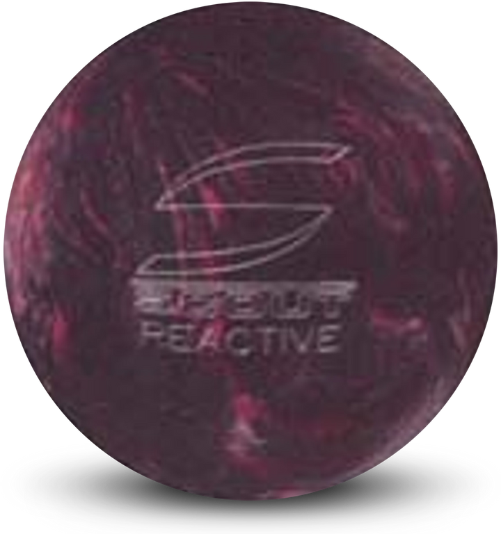 A black and red colored bowling ball with the Scout Reactive logo in white centered prominenlty.