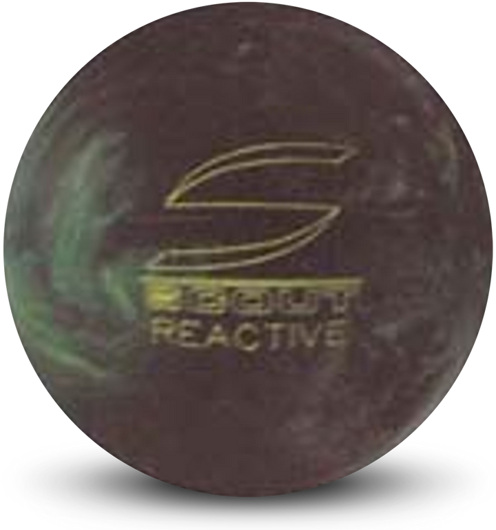 A green pearl colored bowling ball with the Scout Reactive logo in yellow centered prominently.