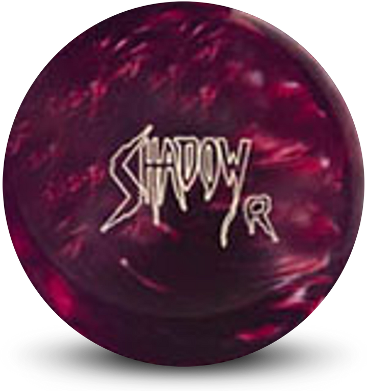 A dark red pearl colored bowling ball with the Shadow/R logo in white centered prominently.