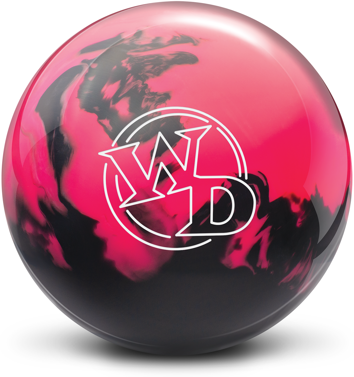 White Dot Pink / Black Bowling Ball