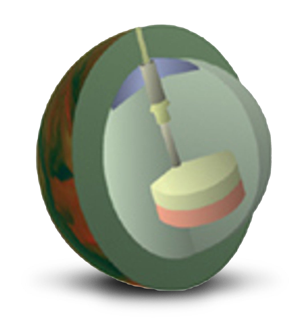 The Scout Burgundy / Emerald / Blue core for sixteen to fourteen pound bowling balls.