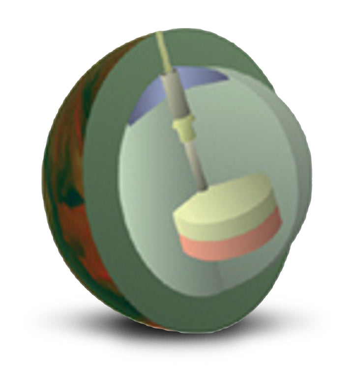 The Scout Burgundy / Emerald / Blue core for sixteen to fourteen pound bowling balls.