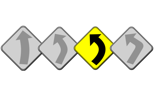 The Severe Delirium bowling ball Lane Motion Indicator with the third path-indicating arrow in vibrant yellow.