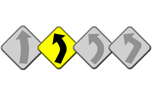 The Eruption Pro Blue Bowling Ball Lane Motion Indicator with the second path-indicating arrow in vibrant yellow.