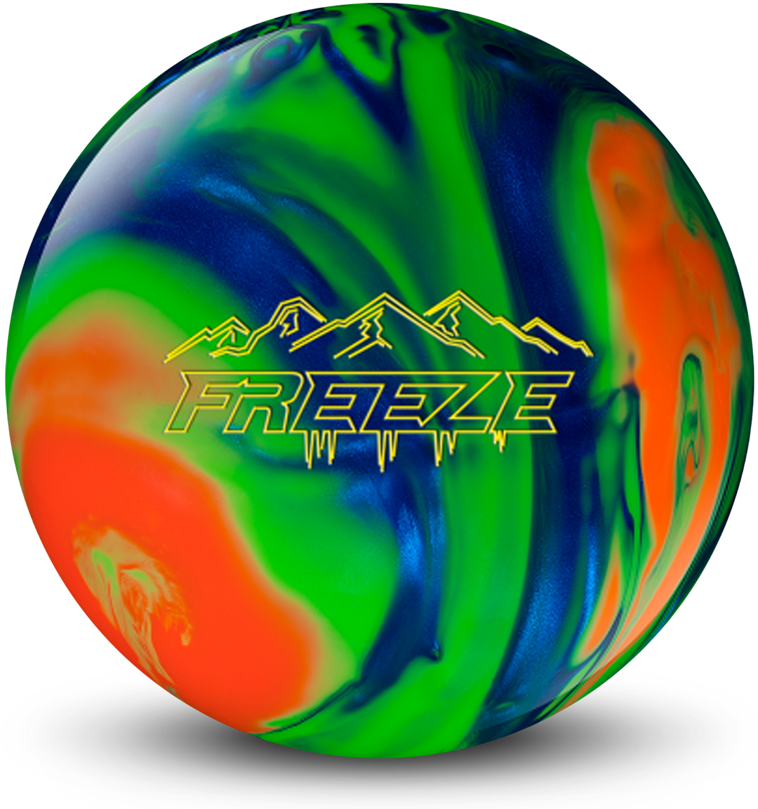 Freeze Blue Orange Green Bowling Ball