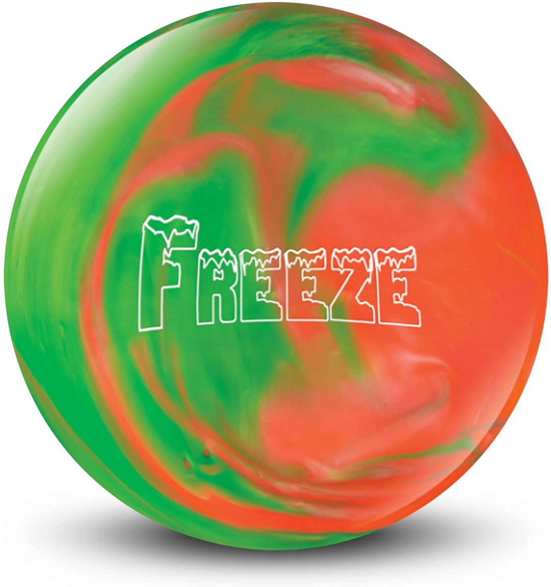 Freeze Neon Orange / Green Bowling Ball