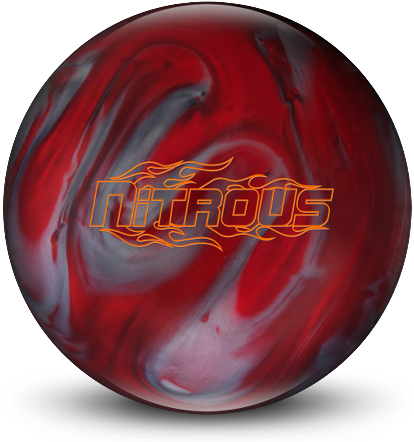 Nitrous Red Silver Bowling Ball