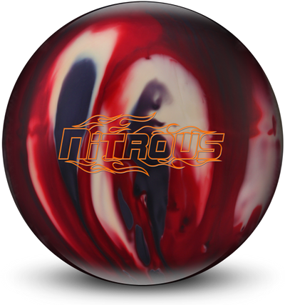 Nitrous Red Smoke White Bowling Ball