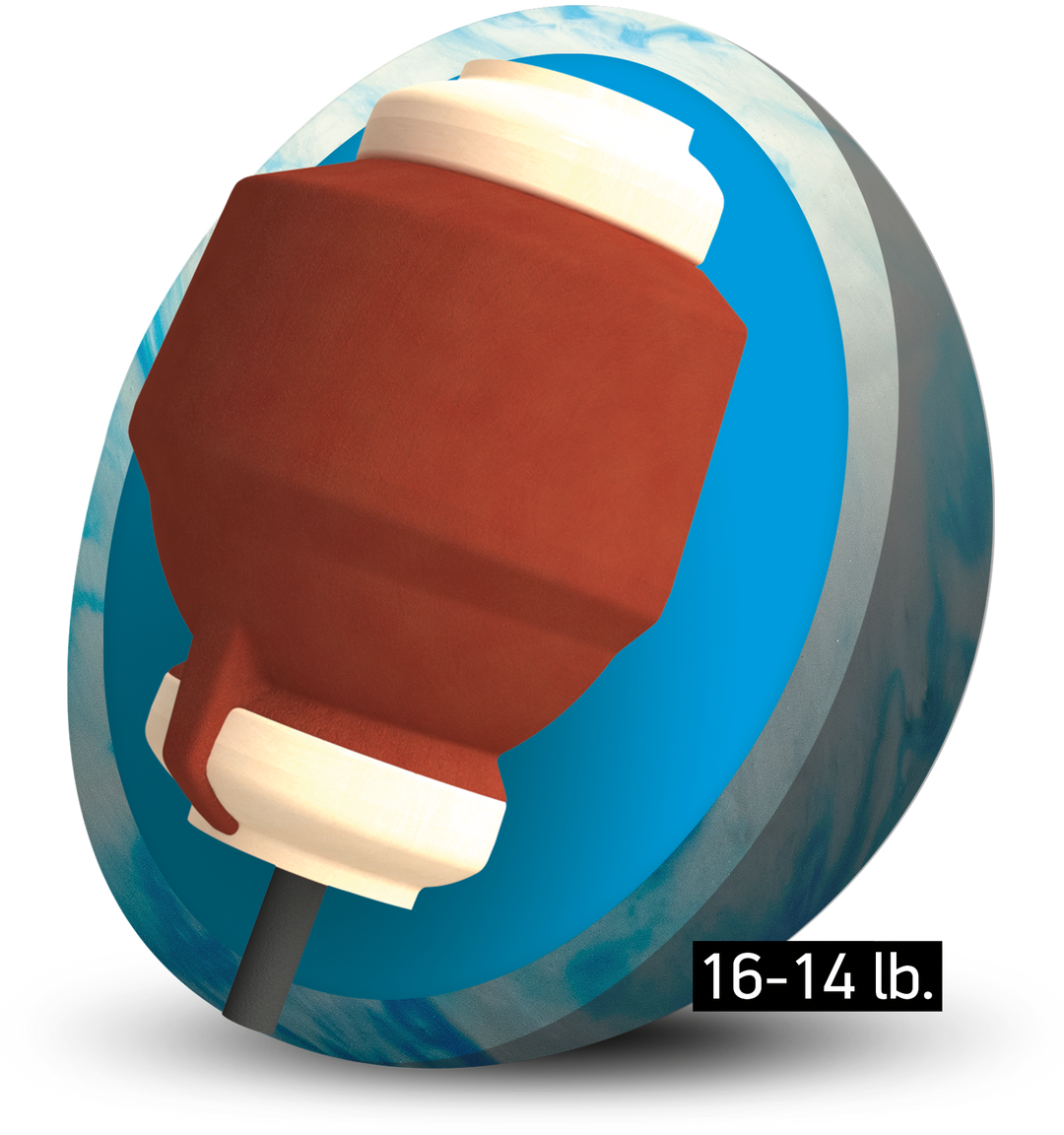 The Ricochet Return core for sixteen to fourteen pound bowling balls.
