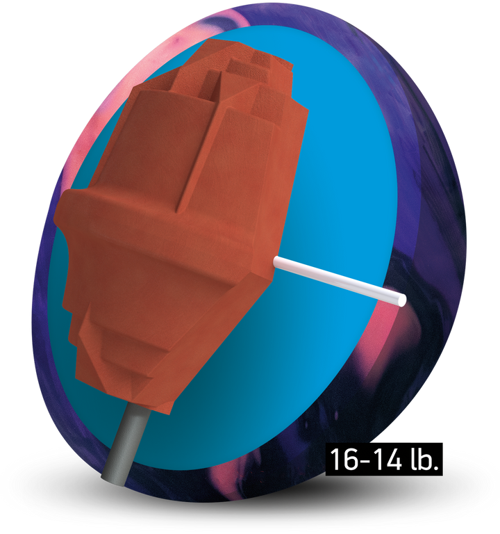 The Street Rally core for sixteen to fourteen pound bowling balls.