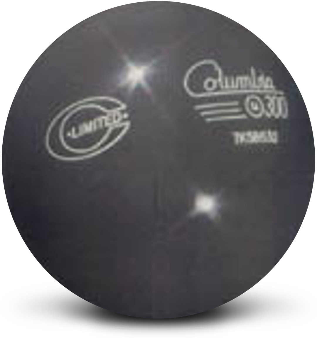 A grey bowling ball with the C-Limited and the Columbia 300 logos in white.