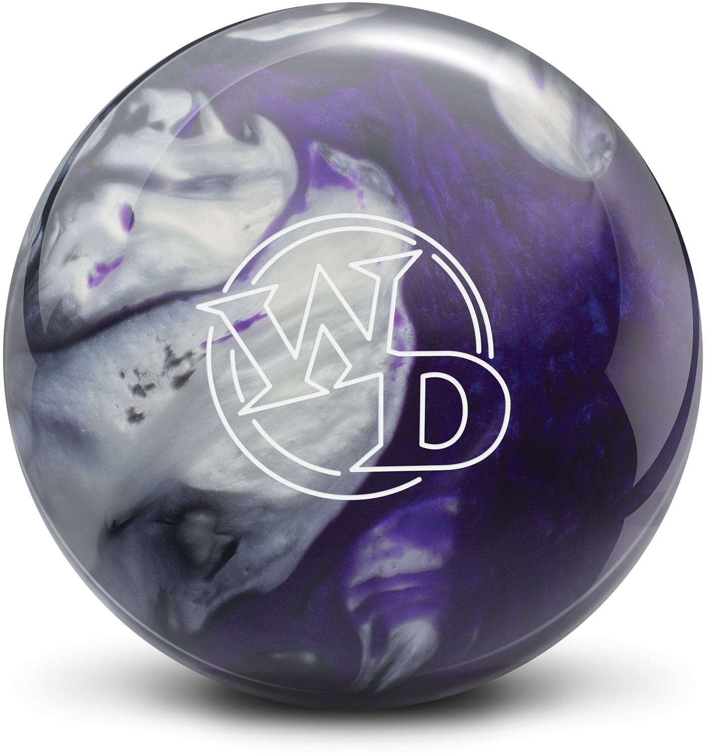 White Dot Black / Purple / Silver Bowling Ball